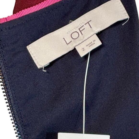 NWT Loft Sleeveless Pleated Colorblock Lightweight Mini Dress‎ Size 2 Whimsy - Picture 6 of 8